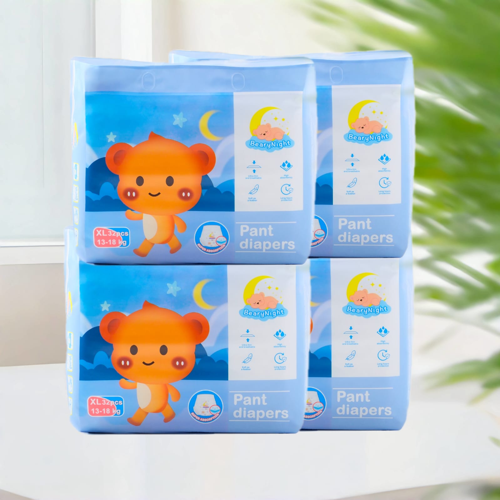 BearyNight Premium Pant Diaper Bundle 4-Pack for XL – Soft & Breathable
Baby diaper bundle deal Singapore – Hypoallergenic & high absorbency
BearyNight 4-pack diaper set – Comfort fit for active babies