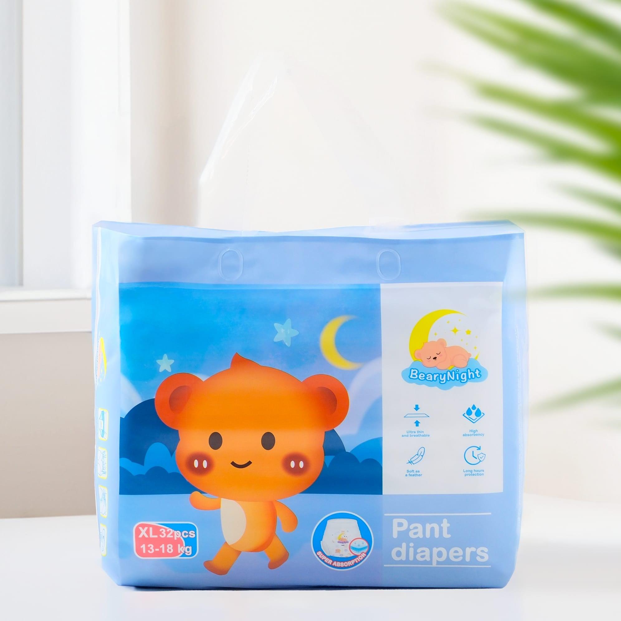 BearyNight Premium Pant Diaper Size XL
Soft breathable baby diaper Singapore
Leak-proof diaper for sensitive skin